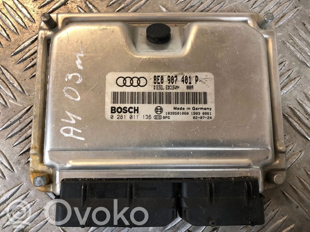 Audi A4 S4 B6 8E 8H Unidad de control/módulo del motor 