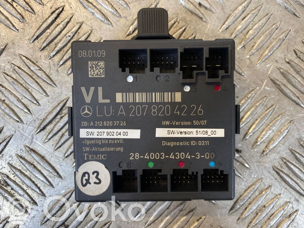 Mercedes-Benz E C207 W207 Unidad de control/módulo de la puerta 