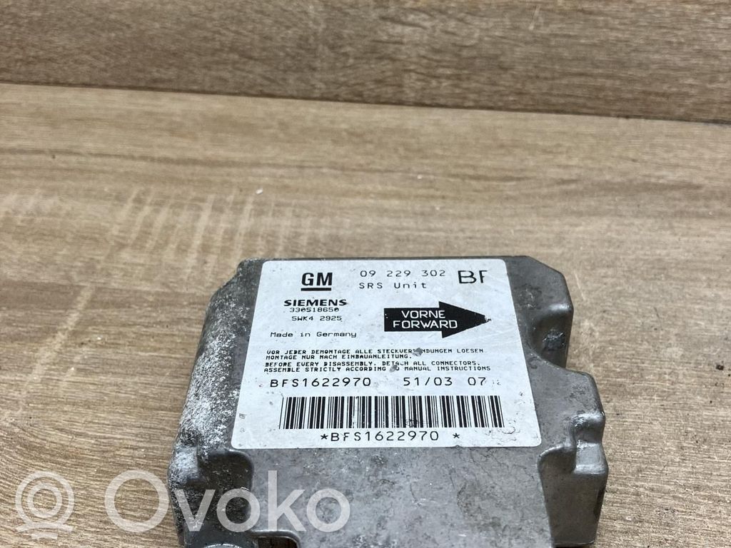 Opel Astra G Module de contrôle airbag