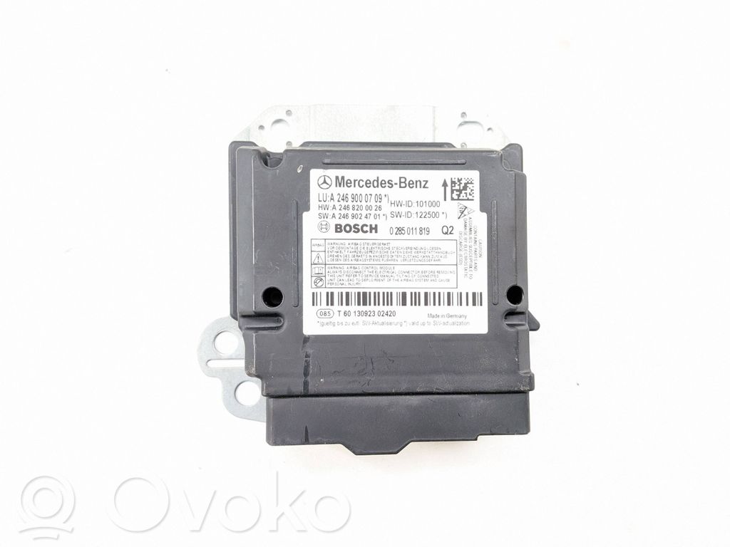 Mercedes-Benz B W246 W242 Module de contrôle airbag 