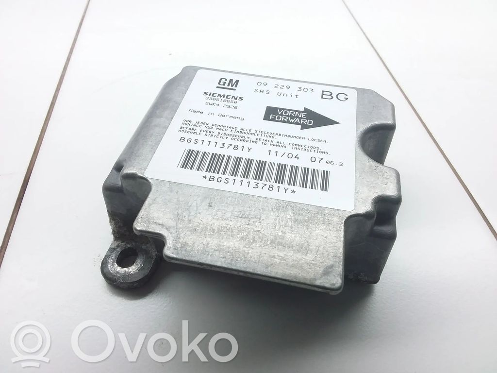 Opel Zafira A Airbag control unit/module 