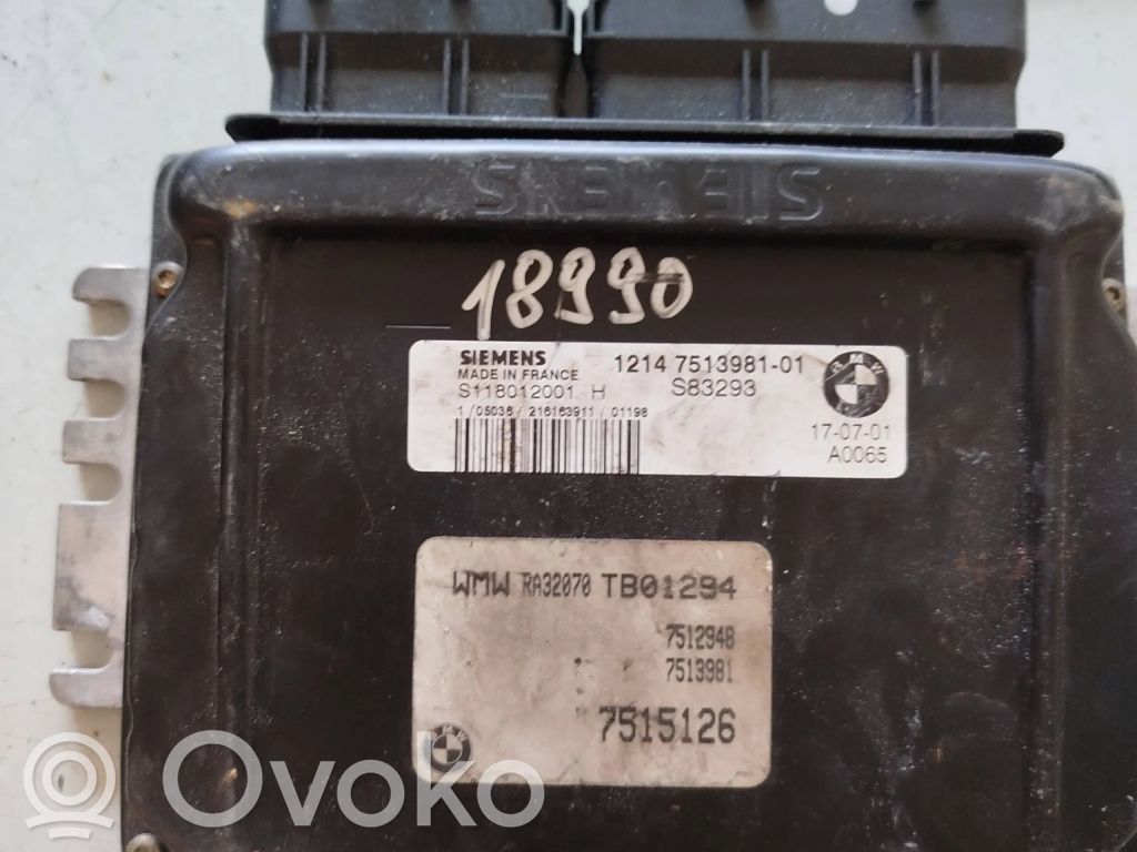 Mini One - Cooper R50 - 53 Engine control unit/module 