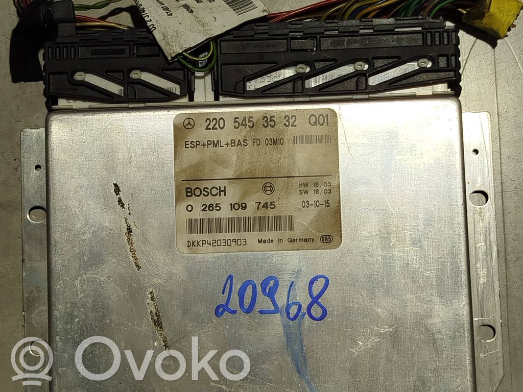 Mercedes-Benz S W220 ESP (stability system) control unit 