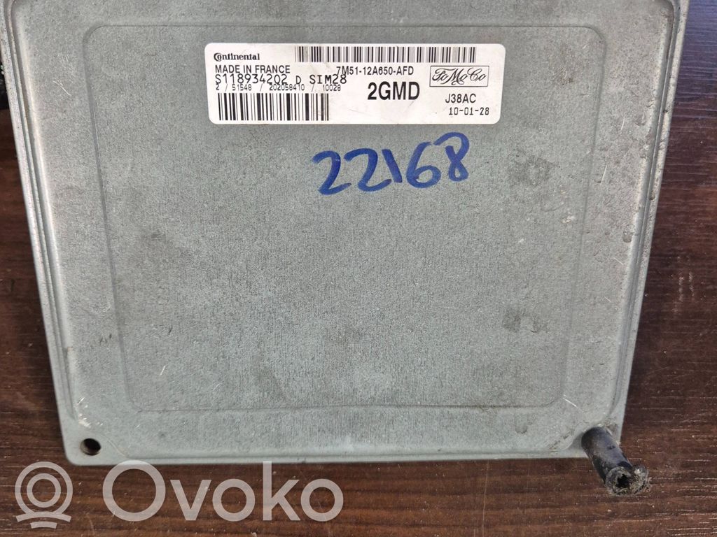 Engine control unit/module   S118934202,7M5112A650AFD