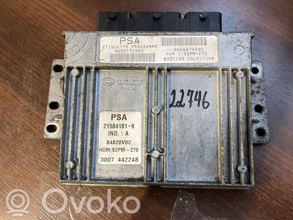 Engine control unit/module   9644674580,9650132980