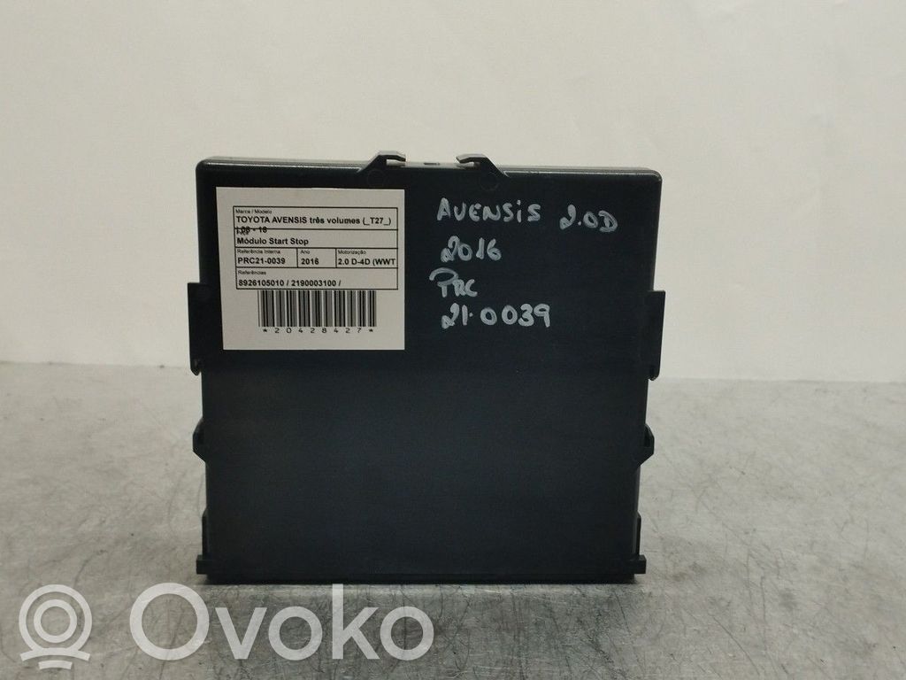 Toyota Avensis T270 Módulo de control de arranque/parada 