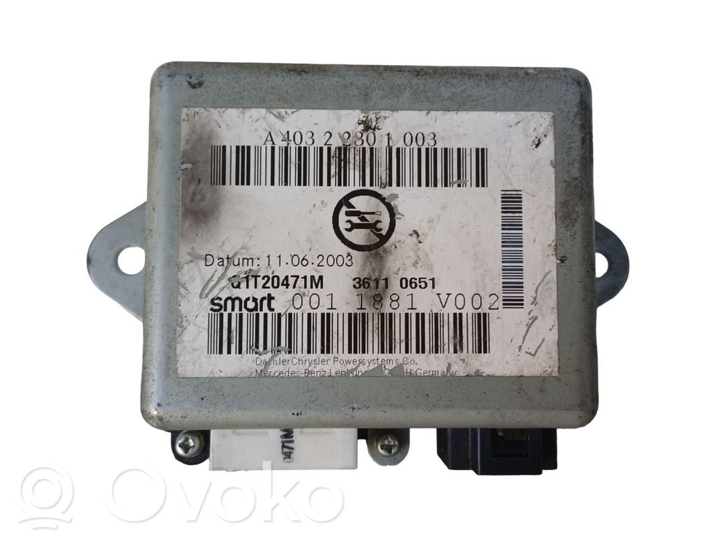 Smart ForTwo I Vairo stiprintuvo valdymo blokas 