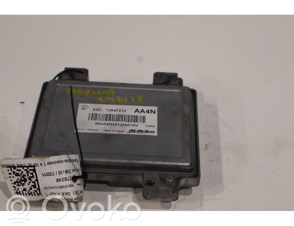 Opel Meriva B Unité / module de commande d'injection de carburant 