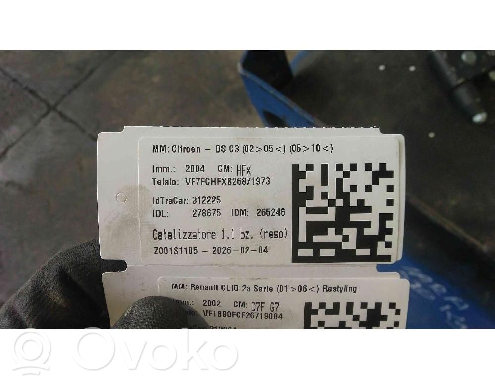 Citroen C3 Catalyst/FAP/DPF particulate filter 
