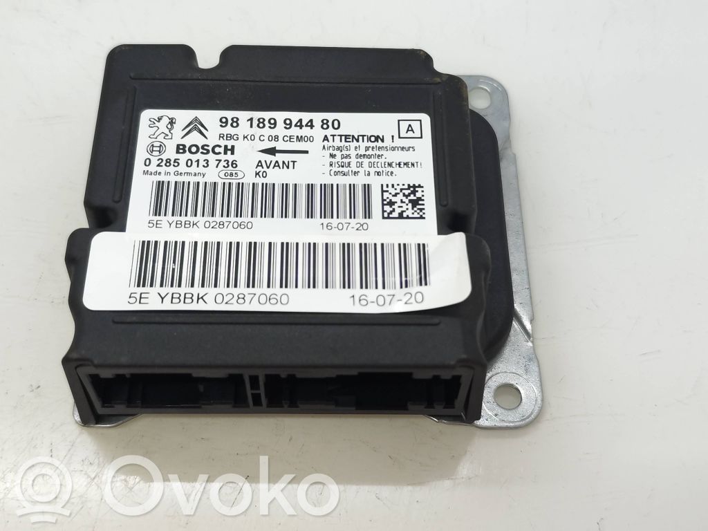 Airbag control unit/module   9818994480,0285013736,YBBK028706,YBBK0287060