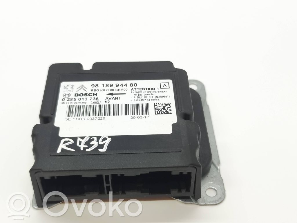 Toyota Proace Airbag control unit/module 