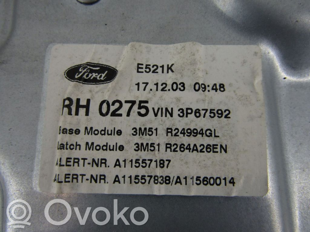Ford Focus C-MAX Mechanizm podnoszenia szyby tylnej bez silnika 