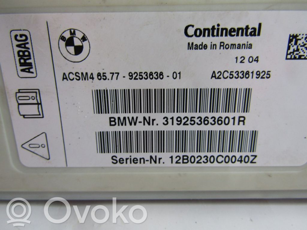 BMW X3 F25 Unitate/modul de comandă airbaguri 