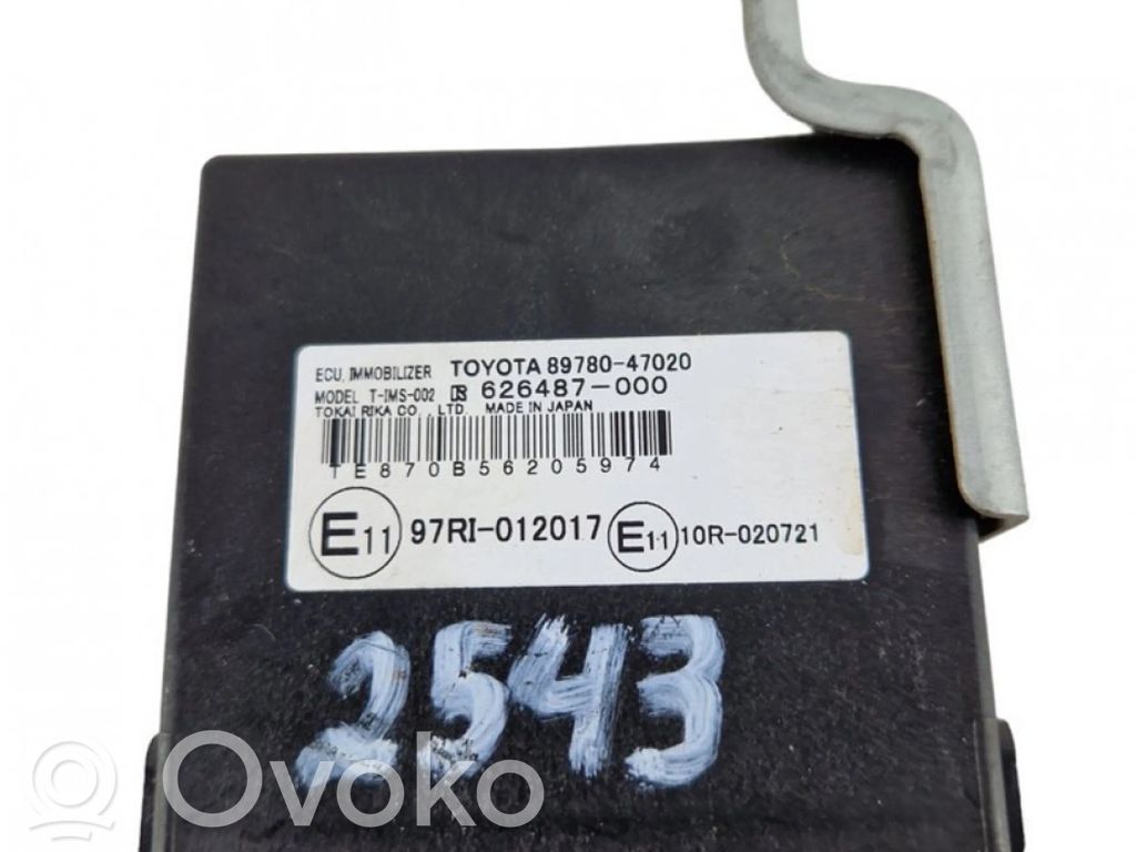 Unité de commande dispositif d'immobilisation   8978047020,626487000