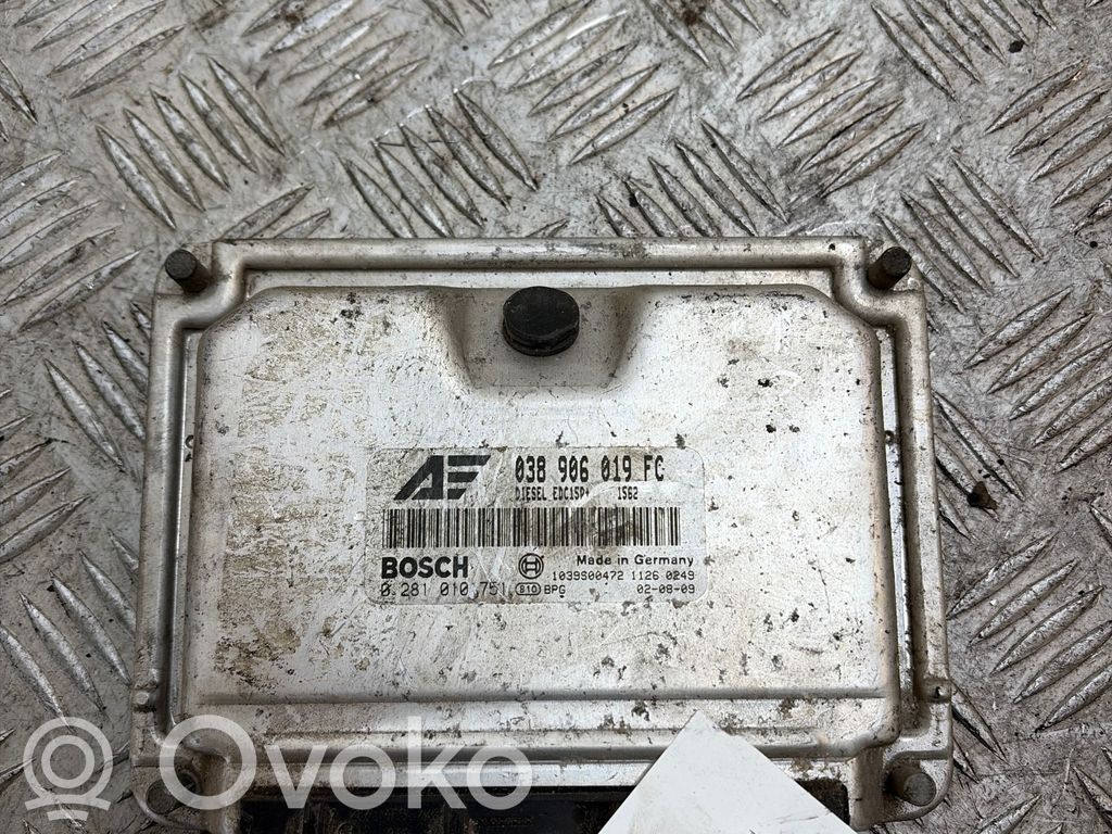 Engine control unit/module   038906019FC,0281010751,038906019,0281010751,1039S00472,11260249