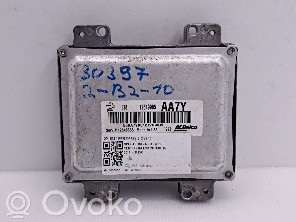 Engine control unit/module   12649905AA7Y,12649905AA7Y,A14NET