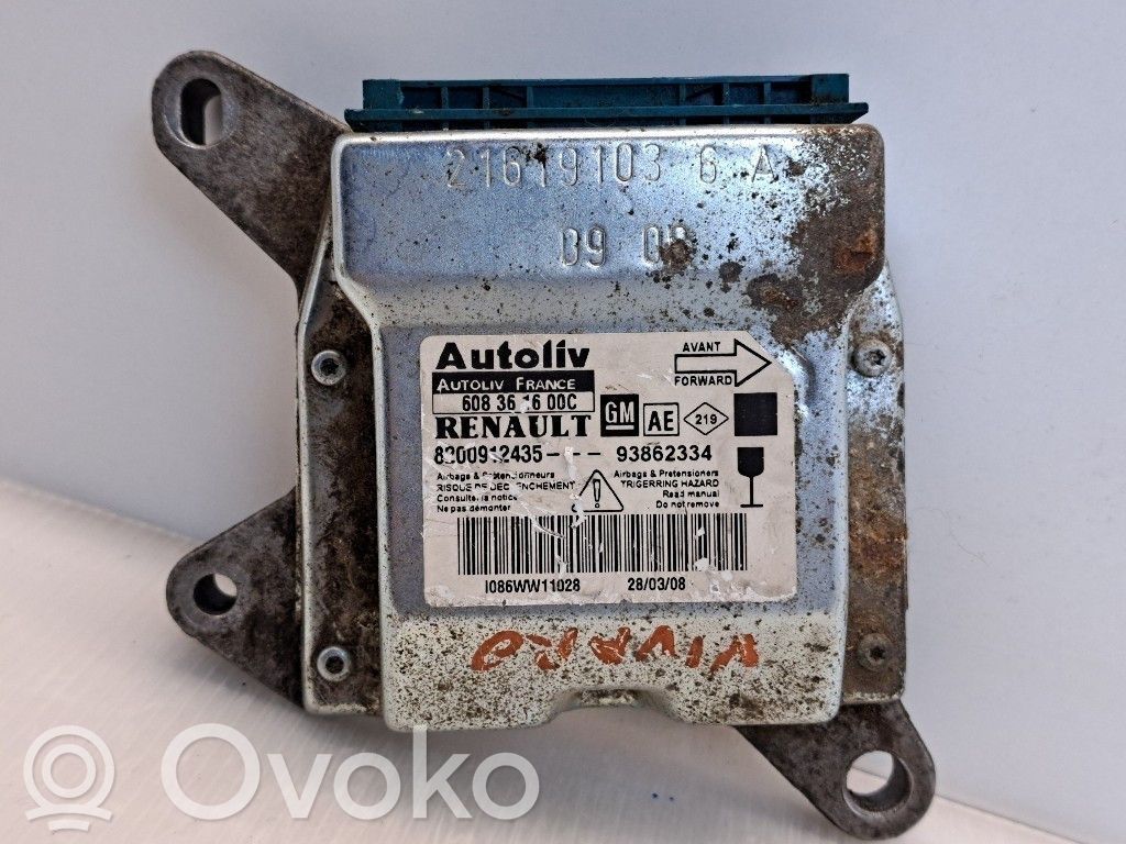 Opel Vivaro Unitate/modul de comandă airbaguri 