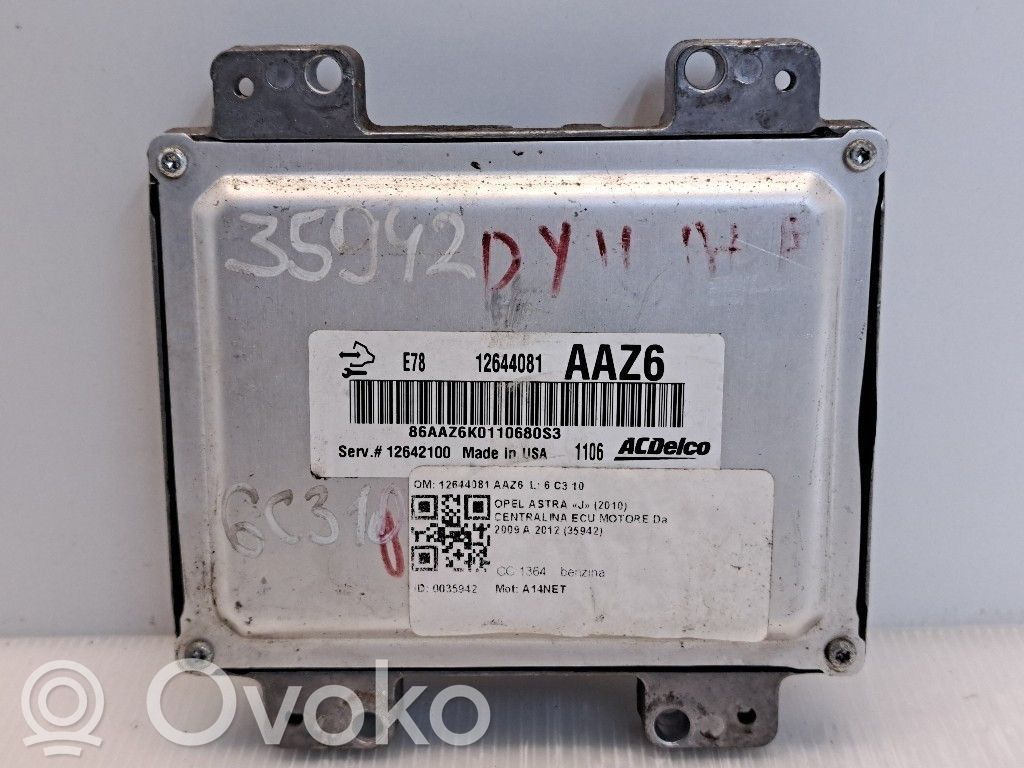 Engine control unit/module   12644081AAZ6,12644081AAZ6,A14NET