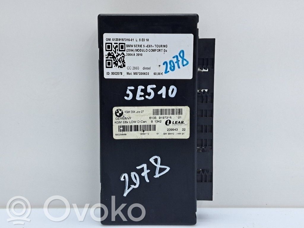BMW 5 E60 E61 Modul confort 