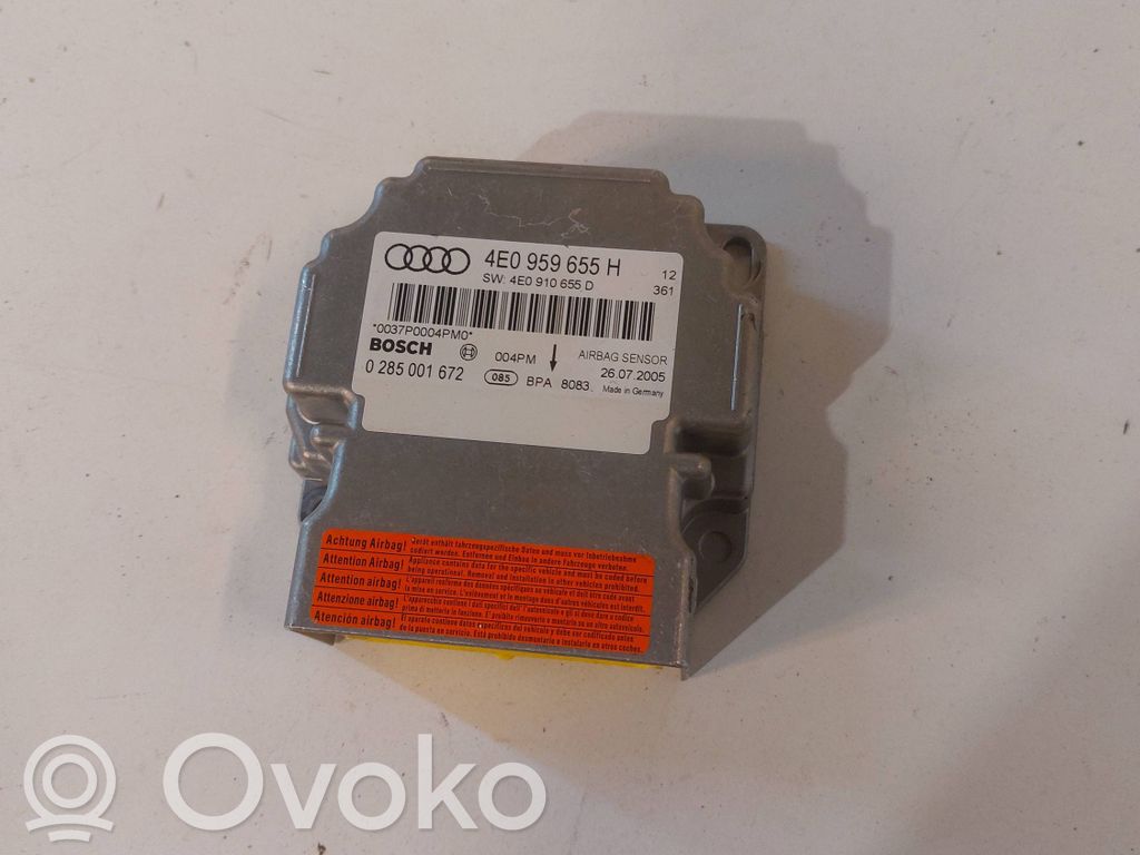 Audi A8 S8 D3 4E Unidad de control/módulo del Airbag 