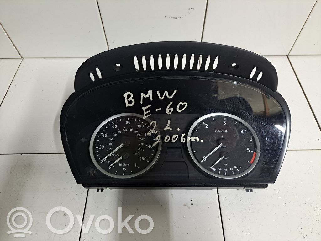 BMW 5 E60 E61 Spidometrs (instrumentu panelī) 