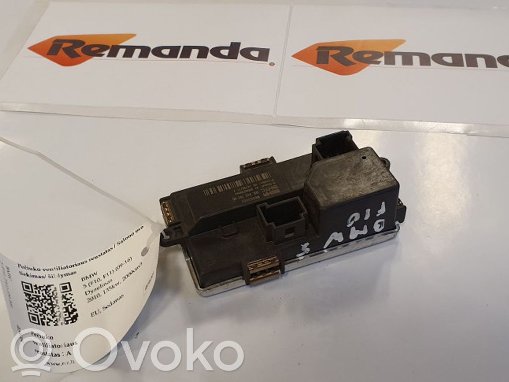 BMW 5 F10 F11 Rezystor / Opornik dmuchawy nawiewu 