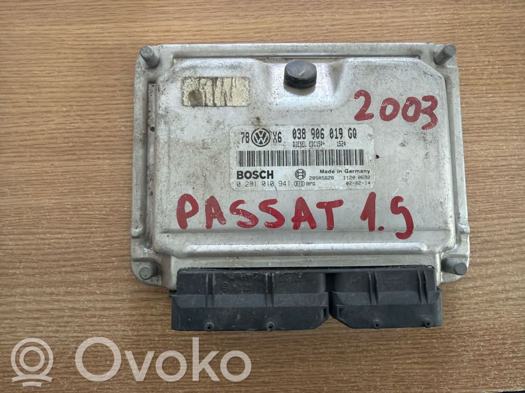 Engine control unit/module   038906019GQ,0281010941,28SA5628
