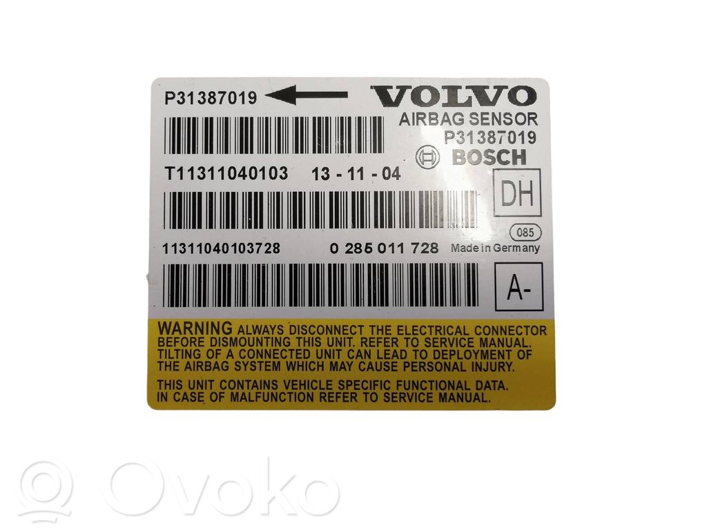 Volvo XC70 Airbag control unit/module 