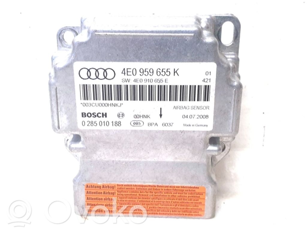 Airbag control unit/module   4E0959655K,0285010188,4E0910655E