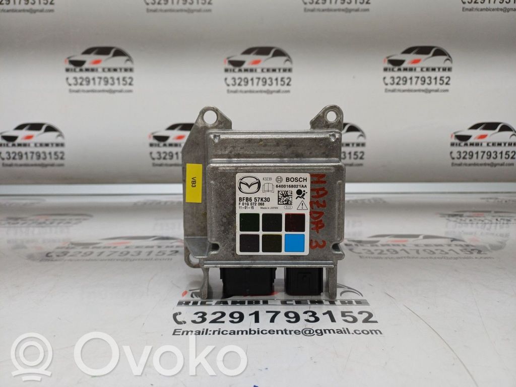 Airbag control unit/module   BFB657K30,138KW,185CV,6400168021AA,F01G072068,K3239