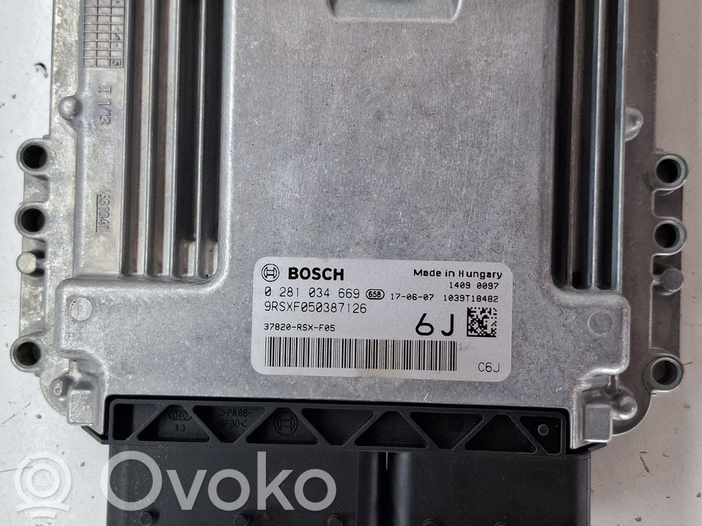 Sterownik / Moduł ECU   0281034669,37820RSXF05