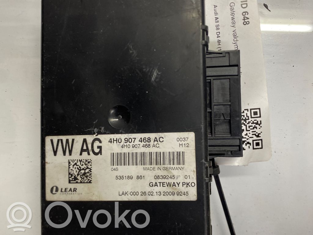 Audi A8 S8 D4 4H Gateway control module 