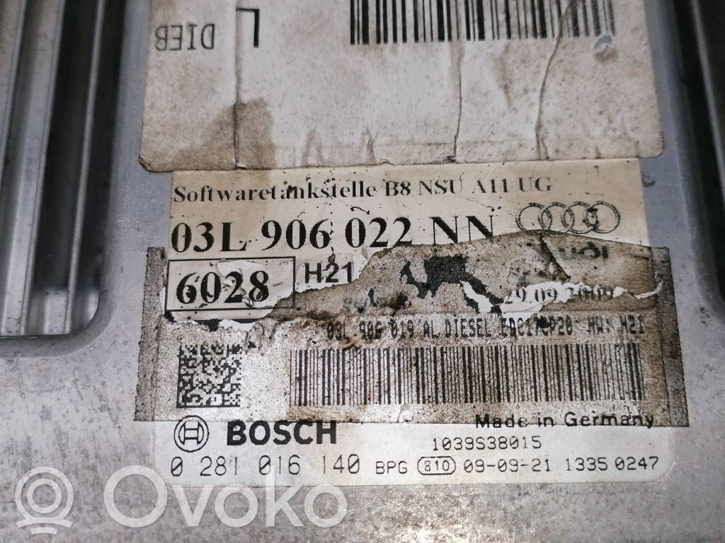 Unidad de control/módulo ECU del motor   03L906022NN,0281016140