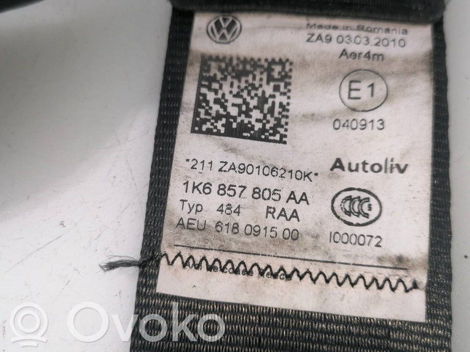 Volkswagen Golf VI Ceinture de sécurité arrière