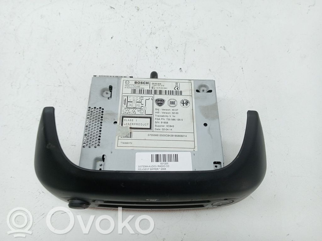 Peugeot Bipper Unità principale autoradio/CD/DVD/GPS