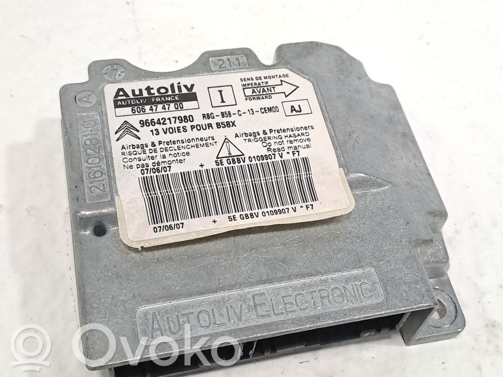 Unidad de control/módulo del Airbag   9664217980