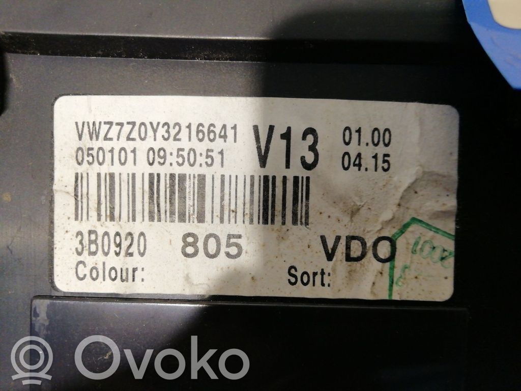 Tachimetro (quadro strumenti)   3B0920805,3B0920805