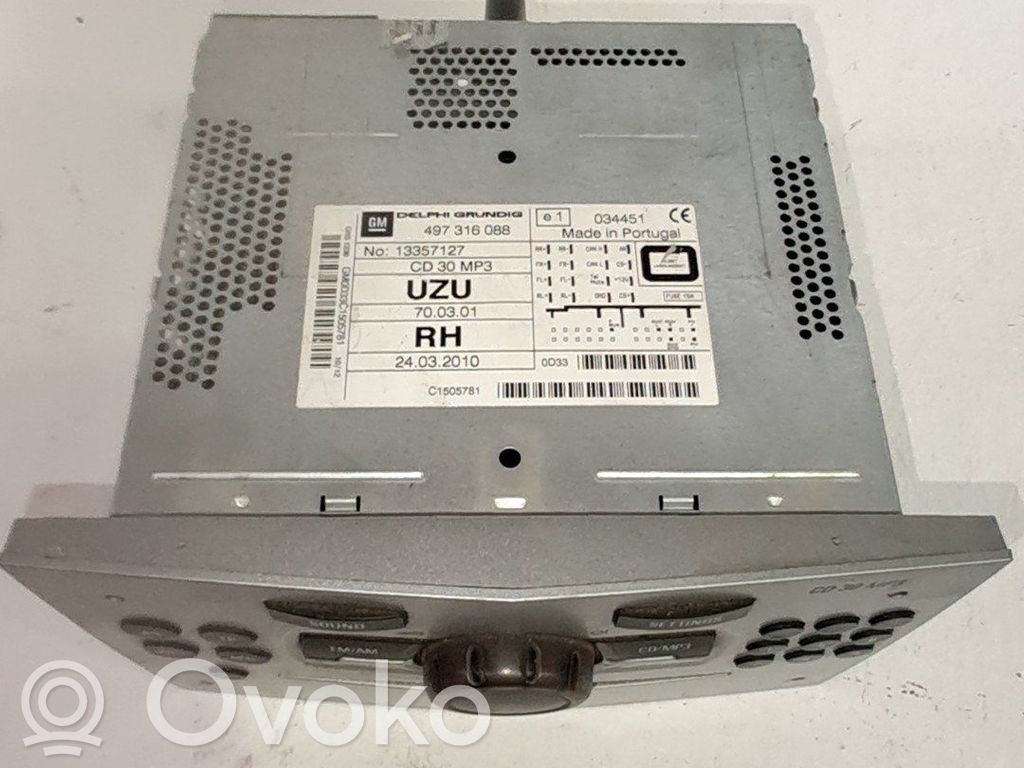 Radio/CD/DVD/GPS-pääyksikkö   13357127