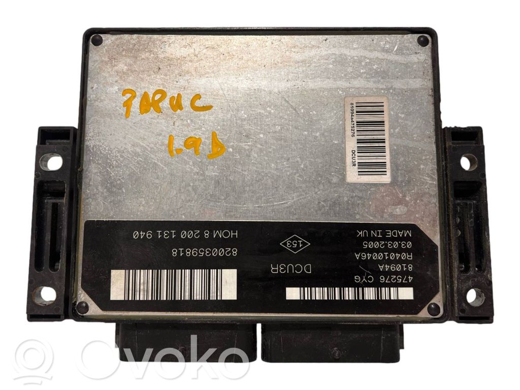 Engine control unit/module ECU   8200359818,8200131940,HOM8200131940,DCU3R,R04010046A