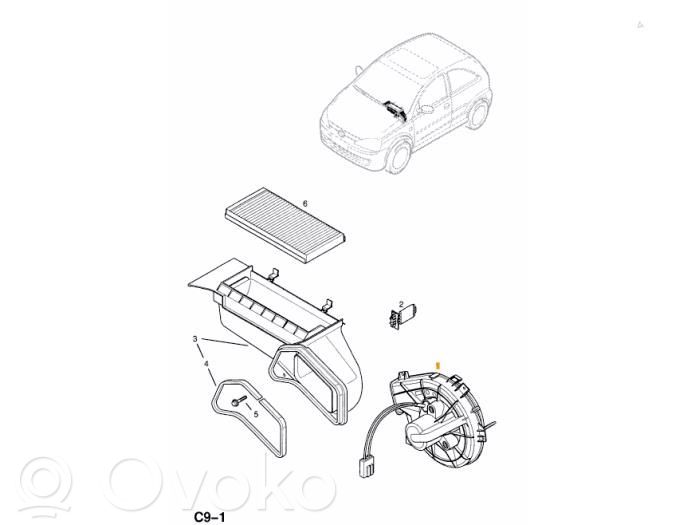 Opel Corsa C Вентилятор печки 