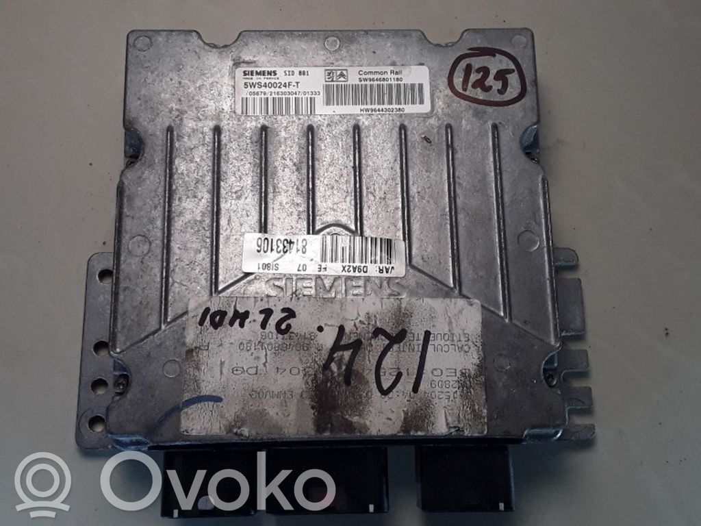 Engine control unit/module   5WS40024FT,81433106,SW9646801180