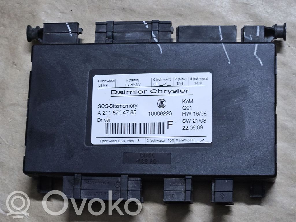 Mercedes-Benz GL X164 Module de commande de siège 