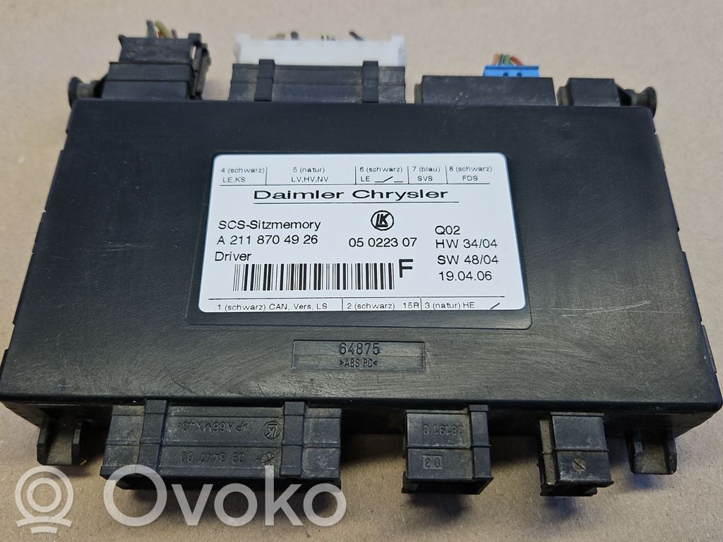 Mercedes-Benz GL X164 Seat control module 