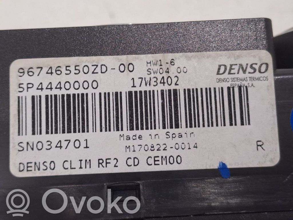 Citroen C-Elysée Climate control unit 
