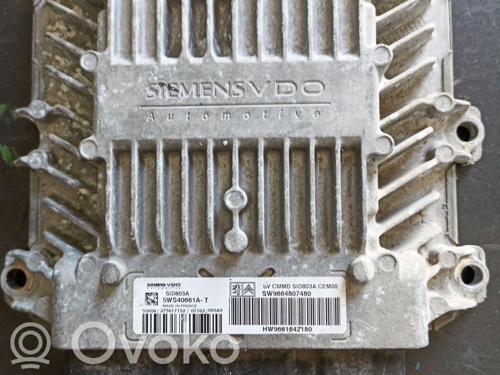 Engine control unit/module   9664807480,5WS40661AT,HW9661642180