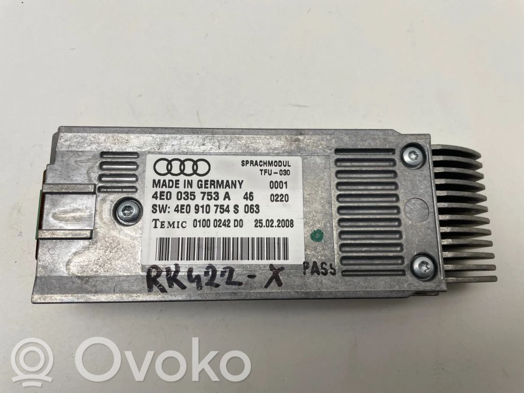 Audi A4 S4 B7 8E 8H Voice control module 
