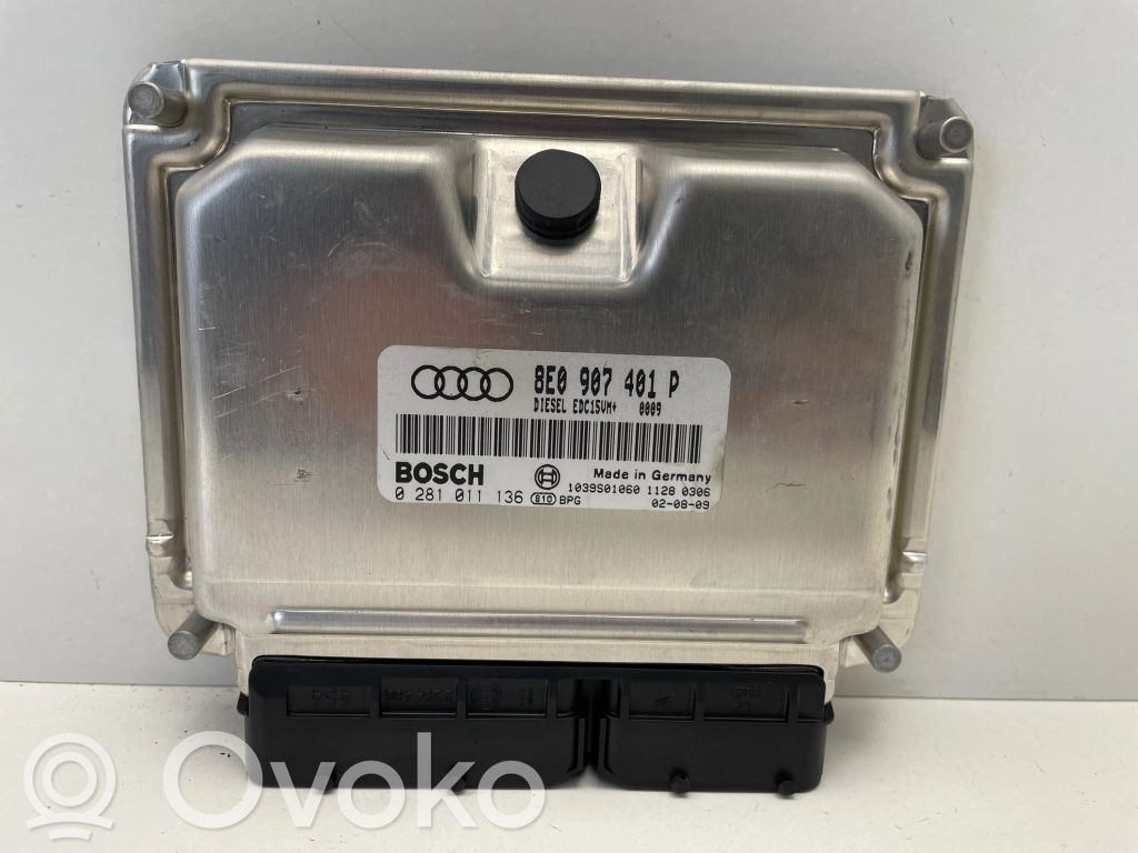 Engine control unit/module   8E0907401P,1039S01060,0281011136