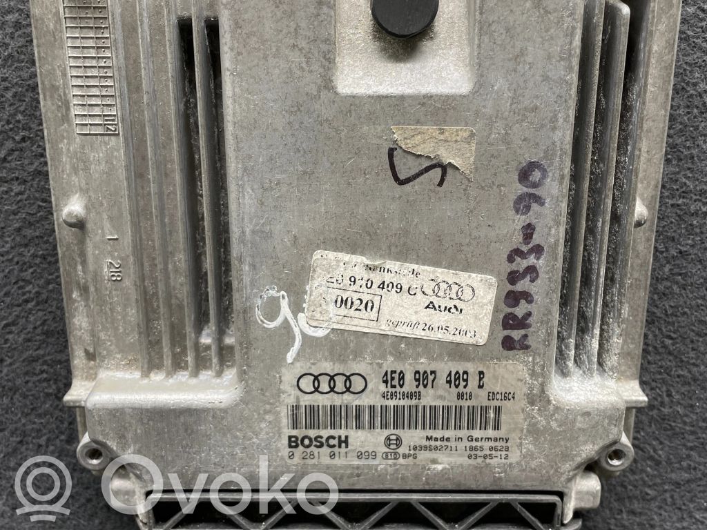 Engine control unit/module   4E0907409B,4E0910409B,0281011099