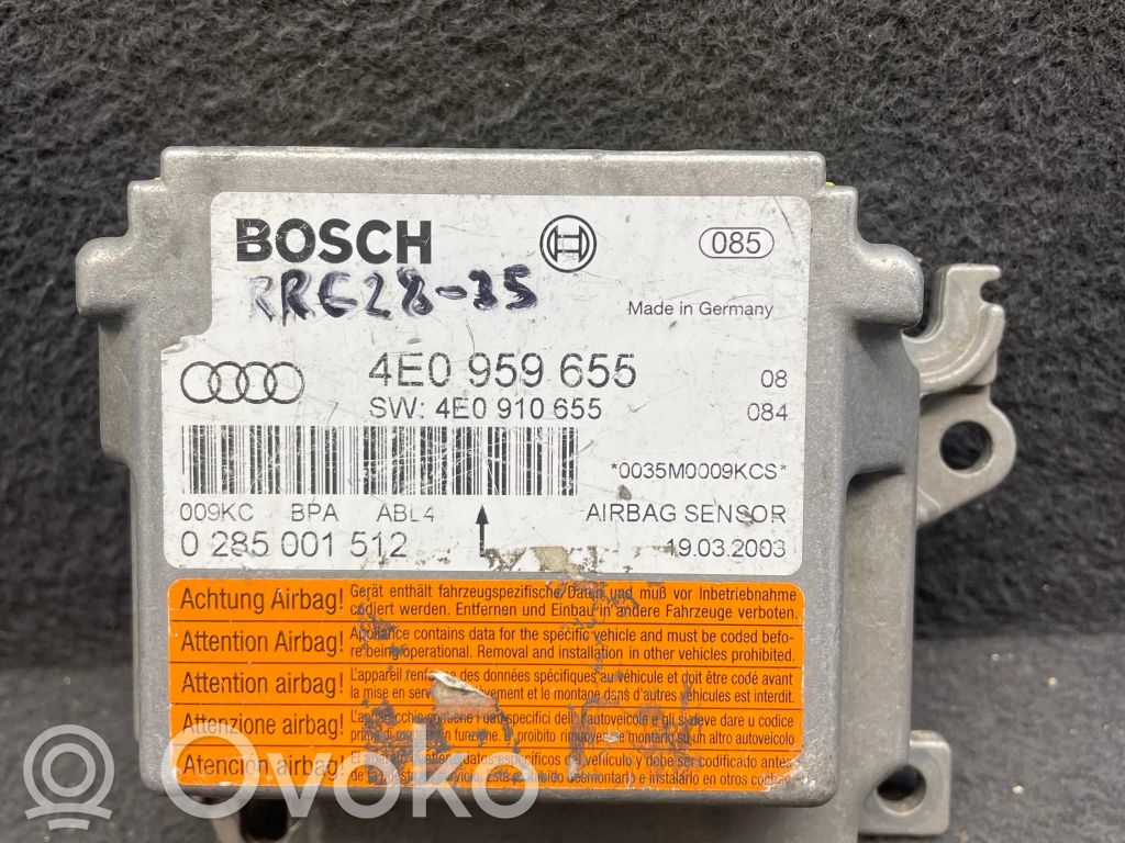 Airbagsteuergerät   4E0959655,4E0910655,0285001512