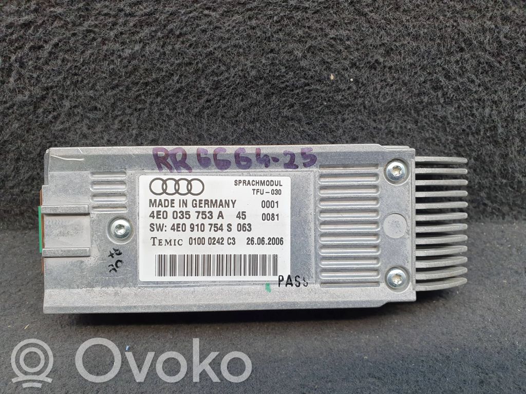 Audi A4 S4 B7 8E 8H Voice control module 